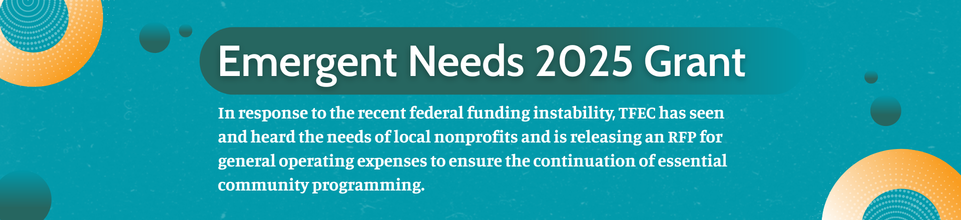 Emergent Needs 2025 Grant